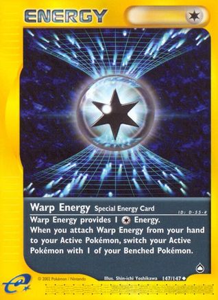 Warp Energy 147  - Reverse Holofoil Aquapolis - Uncommon