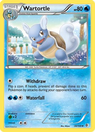Wartortle 030/149  - Reverse Holofoil Boundaries Crossed - Uncommon