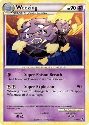 Weezing 038  - Reverse Holofoil Call of Legends - Rare