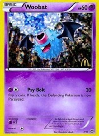 Woobat 007/12  - Holofoil McDonalds Promos 2012 - Promo