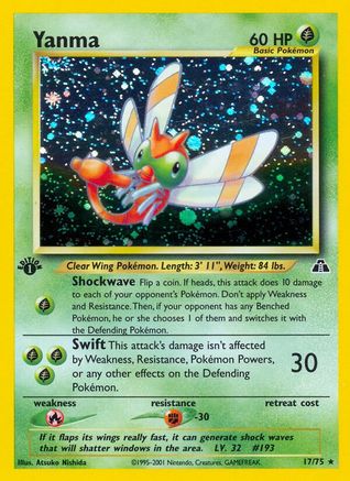 Yanma (17) 017/75  - Unlimited Holofoil Neo Discovery - Holo Rare