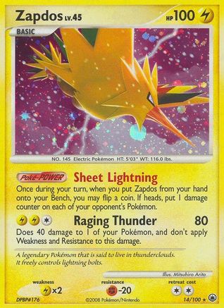 Zapdos 014  - Holofoil Majestic Dawn - Holo Rare
