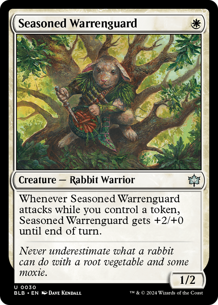 Seasoned Warrenguard (BLB-030) - Bloomburrow Foil
