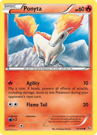 Ponyta 014/106  - Reverse Holofoil XY  Flashfire - Common