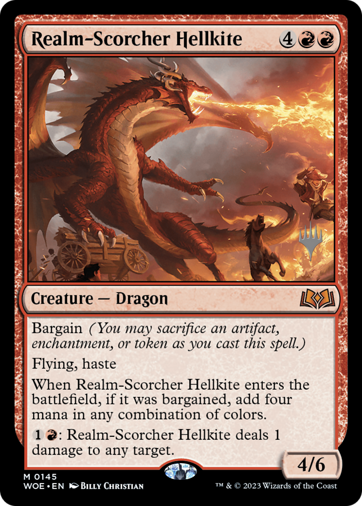 Realm-Scorcher Hellkite (PPWOE-145P) - Wilds of Eldraine Promos Foil