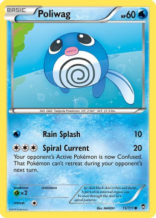 Poliwag 015/111  - Reverse Holofoil XY  Furious Fists - Common