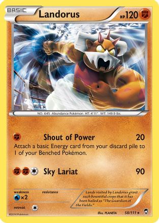 Landorus 058/111  - Reverse Holofoil XY  Furious Fists - Holo Rare