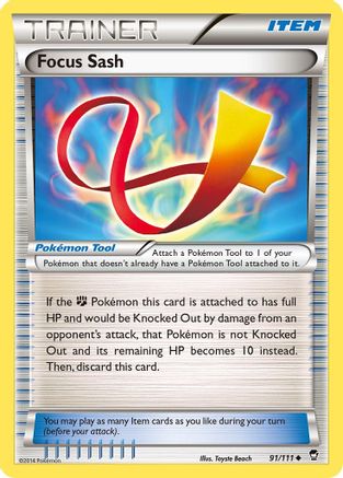 Focus Sash 091/111  XY  Furious Fists - Uncommon
