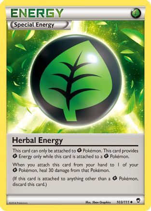 Herbal Energy 103/111  - Reverse Holofoil XY  Furious Fists - Uncommon