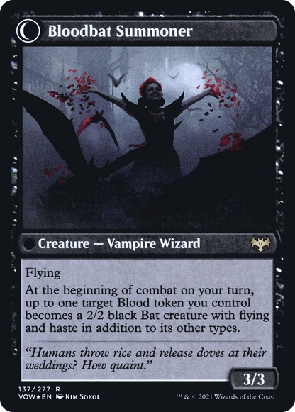 Voldaren Bloodcaster (PRE-137S) - Innistrad: Crimson Vow Promos: (Double Faced Transform) Foil
