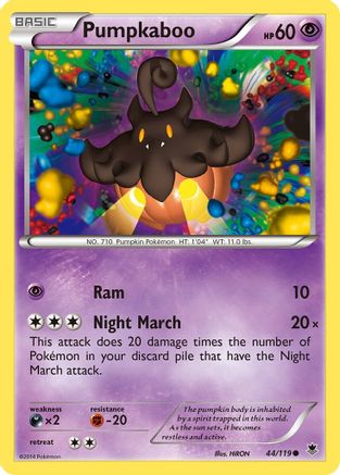 Pumpkaboo 044/119  - Reverse Holofoil XY  Phantom Forces - Common