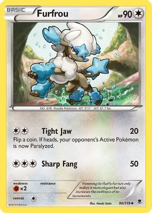 Furfrou 090/119  - Reverse Holofoil XY  Phantom Forces - Uncommon