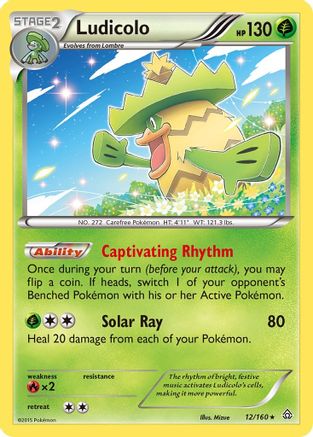 Ludicolo 012  - Holofoil XY  Primal Clash - Holo Rare