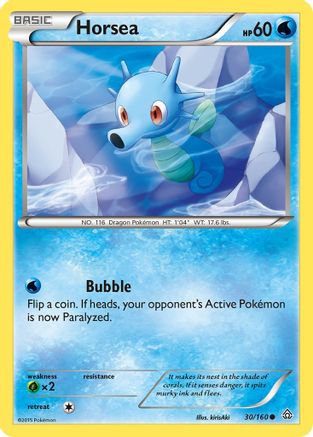 Horsea 030/160  - Reverse Holofoil XY  Primal Clash - Common