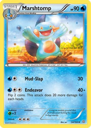 Marshtomp 034/160  - Reverse Holofoil XY  Primal Clash - Uncommon