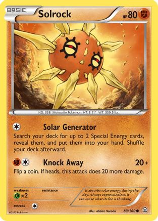 Solrock 083  - Reverse Holofoil XY  Primal Clash - Common