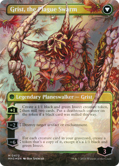 Grist, Voracious Larva (Borderless) (Textured Foil) (MH3-472) - Modern Horizons 3 (Borderless) Foil