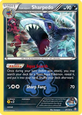 Team Aqua's Sharpedo 021/34  - Holofoil Double Crisis - Holo Rare