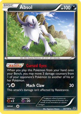 Absol 040/108  - Reverse Holofoil XY  Roaring Skies - Holo Rare