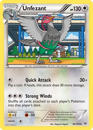 Unfezant (80) 080  XY  Roaring Skies - Uncommon
