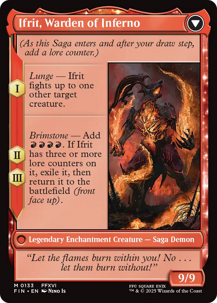 Clive, Ifrit's Dominant // Ifrit, Warden of Inferno (FIN-133) - FINAL FANTASY: (enchantment)