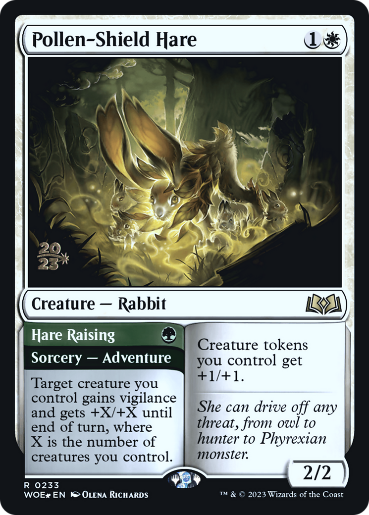 Pollen-Shield Hare (PRE-233S) - Wilds of Eldraine Promos Foil