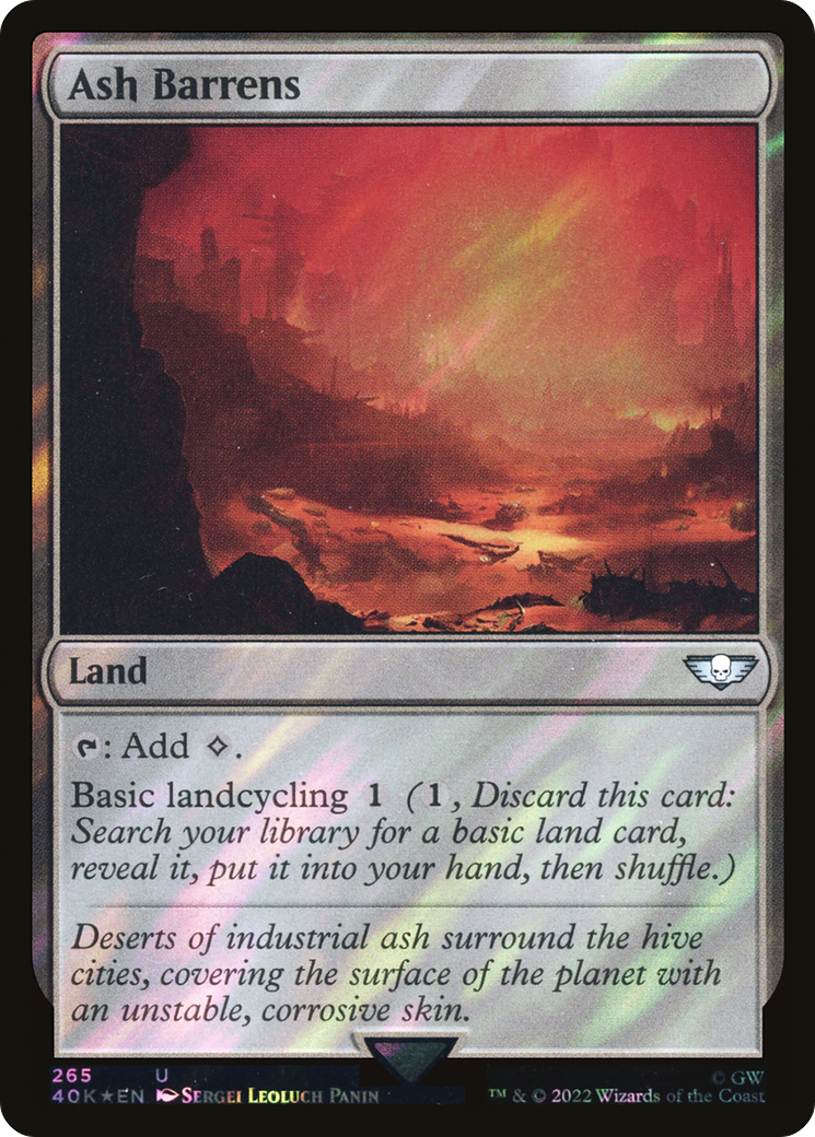 Ash Barrens (Surge Foil) (40K-265★) - Warhammer 40,000 Commander Foil