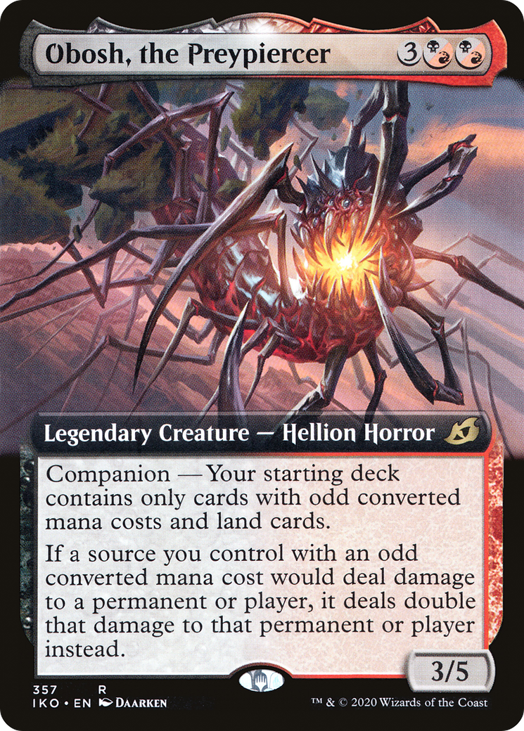 Obosh, the Preypiercer (Extended Art) (IKO-357) - Ikoria: Lair of Behemoths: (companion, Extended Art) Foil