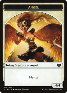 Angel // Cat Double-sided Token (C14-001) - Commander 2014 Tokens