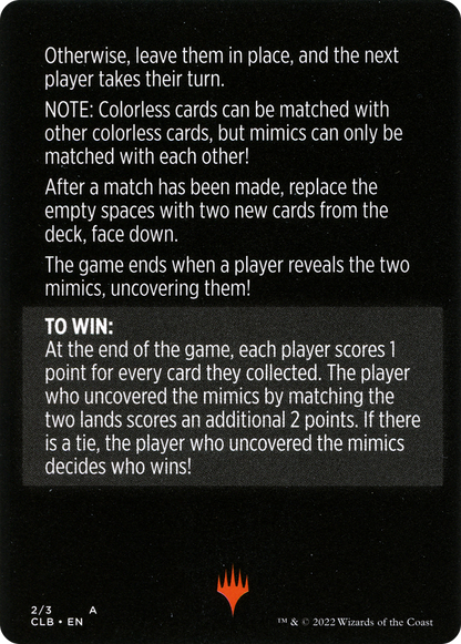 Mimic Match // Mimic Match (cont'd) (MCLB-002) - Commander Legends: Battle for Baldur's Gate Minigames Foil