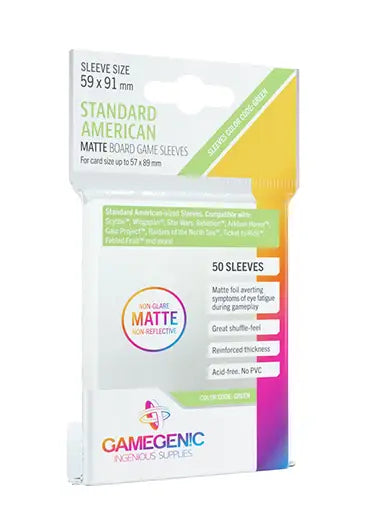 Gamegenic: Matte Board Game Sleeves - Standard American