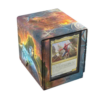 A Gamegenic card box featuring Marvel comic art with Spider-Man on the front.
