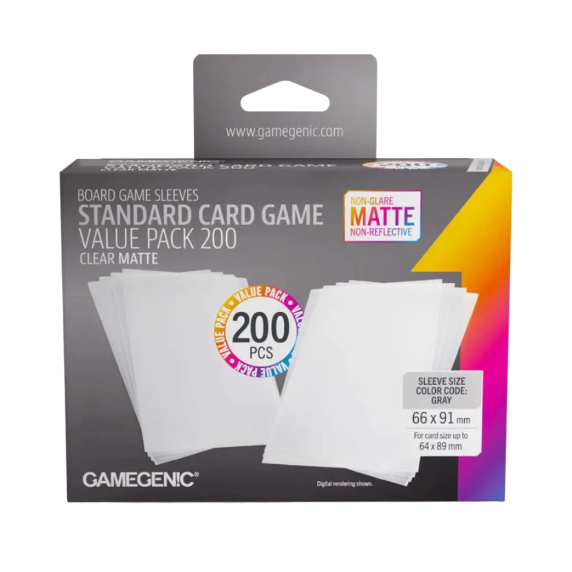 Gamegenic Matte Sleeves Standard Card Game-Size Value Pack (200)