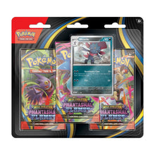 Pokémon trading card game phantasmal pack with cards featuring Pokémon characters.