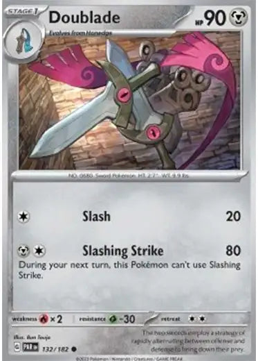 Pokemon TCG: Doublade PAR 132/182 Holo Card