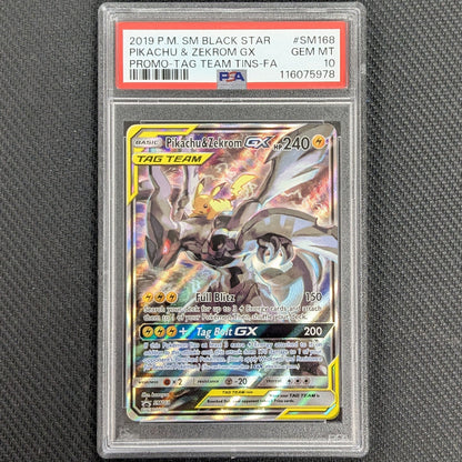 Pokemon TCG: Pikachu & Zekrom SM168 - P.M. Black Star - PSA 10