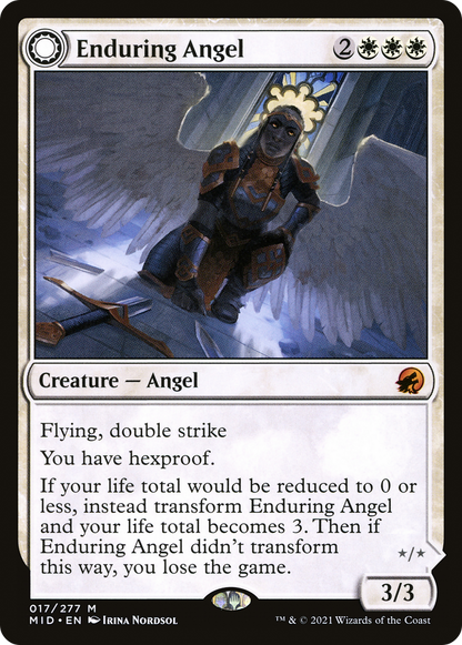 Enduring Angel (MID-017) - Innistrad: Midnight Hunt: (Double Faced Transform)