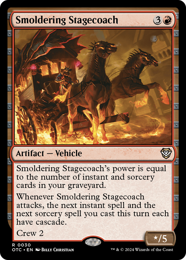 Smoldering Stagecoach⁣ - Commander: Outlaws of Thunder Junction⁣ (Rare)⁣ [30]