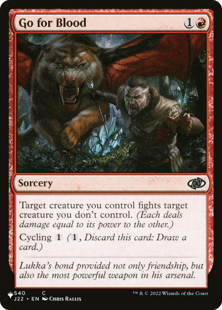 Go for Blood (LIST-J22-540) - The List