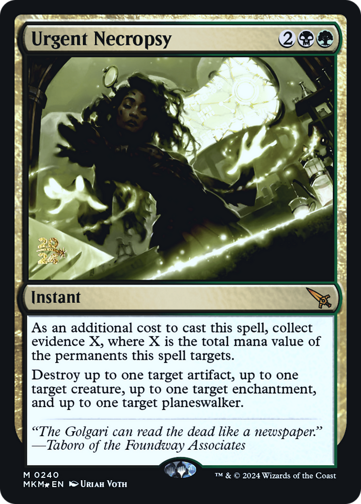 Urgent Necropsy (PRE-240S) - Murders at Karlov Manor Promos Foil