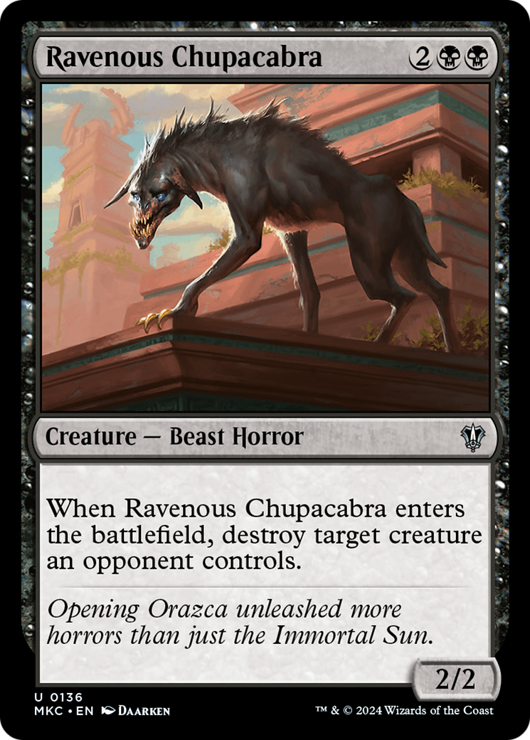 Ravenous Chupacabra⁣ - Commander: Murders at Karlov Manor⁣ (Uncommon)⁣ [136]