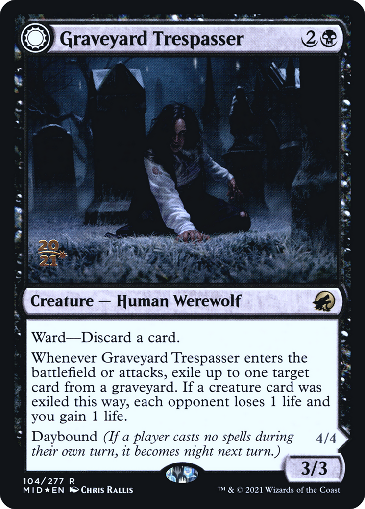 Graveyard Trespasser (PRE-104S) - Innistrad: Midnight Hunt Promos: (Double Faced Transform) Foil