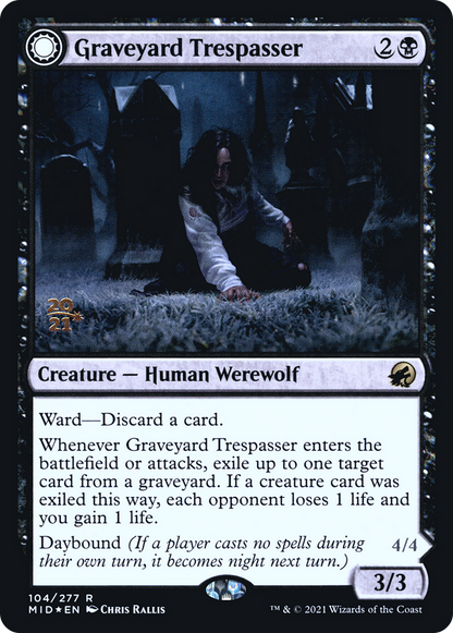 Graveyard Trespasser (PRE-104S) - Innistrad: Midnight Hunt Promos: (Double Faced Transform) Foil