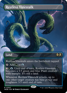 Restless Vinestalk (Borderless) (WOE-307) - Wilds of Eldraine (Borderless) Foil