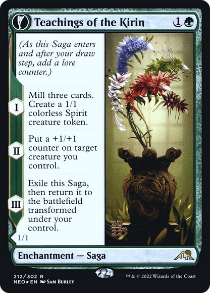 Teachings of the Kirin (PRE-212S) - Kamigawa: Neon Dynasty Promos: (fandfc, enchantment) Foil