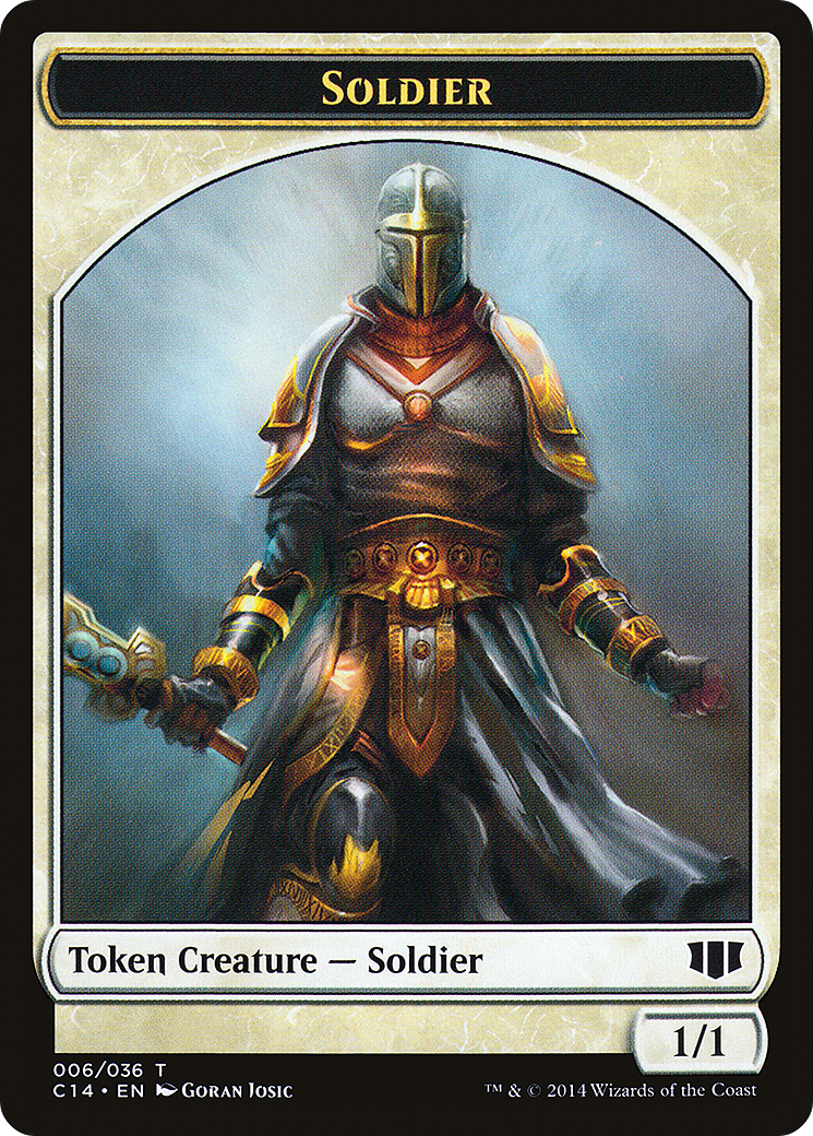 Soldier // Spirit Double-sided Token (C14-006) - Commander 2014 Tokens