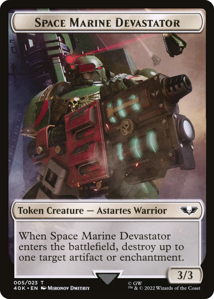 Space Marine Devastator (T40K-005) - Warhammer 40,000 Tokens