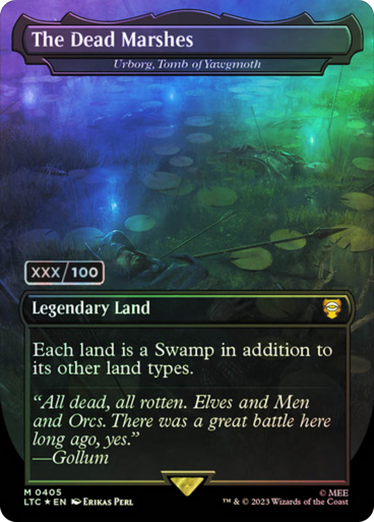 The Dead Marshes - Urborg, Tomb of Yawgmoth (Serial Numbered) (LTC-405Z) - Tales of Middle-earth Commander / The Dead Marshes (Borderless) Foil