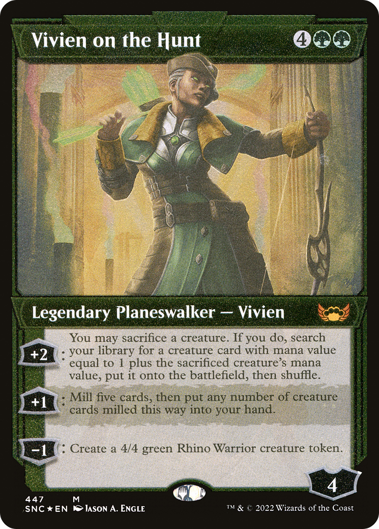 Vivien on the Hunt (Showcase) (Foil Etched) (SNC-447) - Streets of New Capenna: (Showcase) Etched Foil