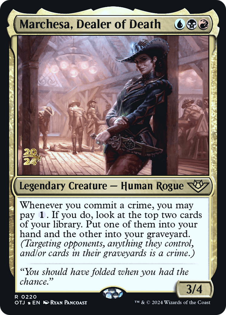 Marchesa, Dealer of Death (PRE-220S) - Outlaws of Thunder Junction Promos Foil